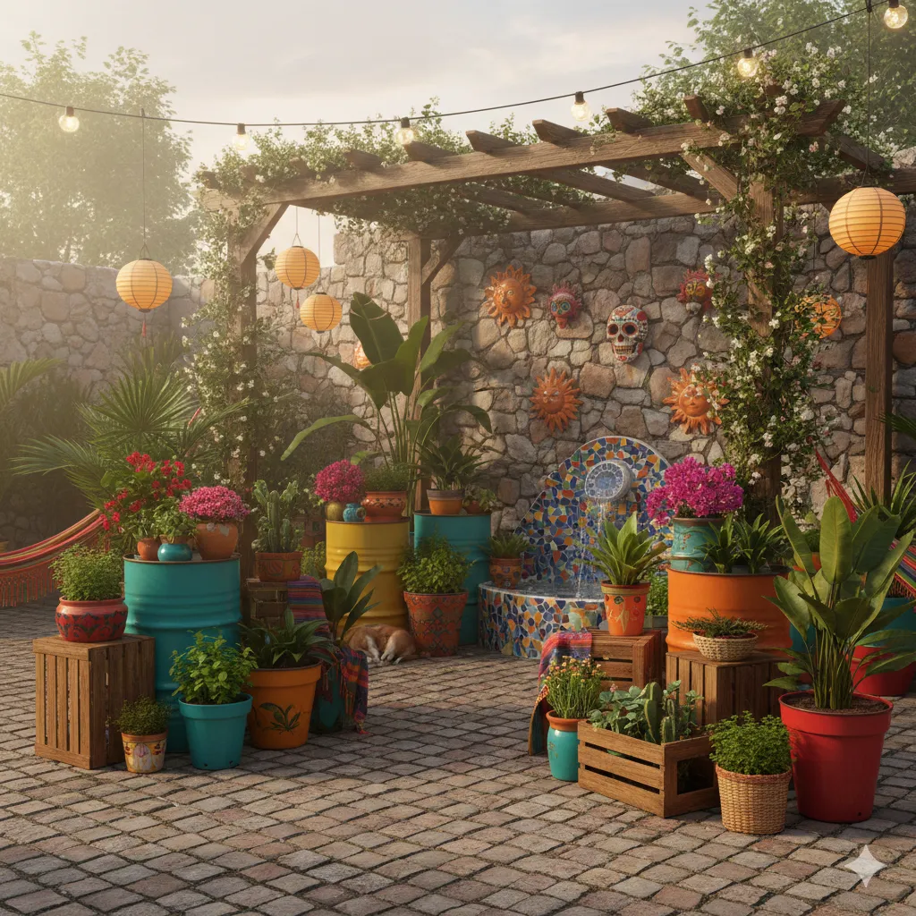 Latijns-Amerikaanse stijl container tuin