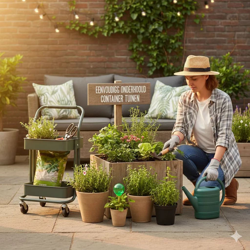 Eenvoudig onderhoud van container tuinen