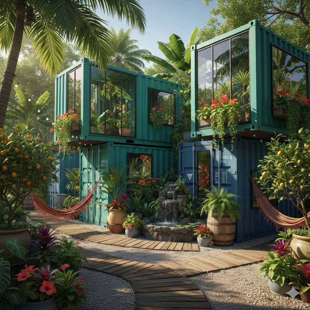 Tropische oase container tuin